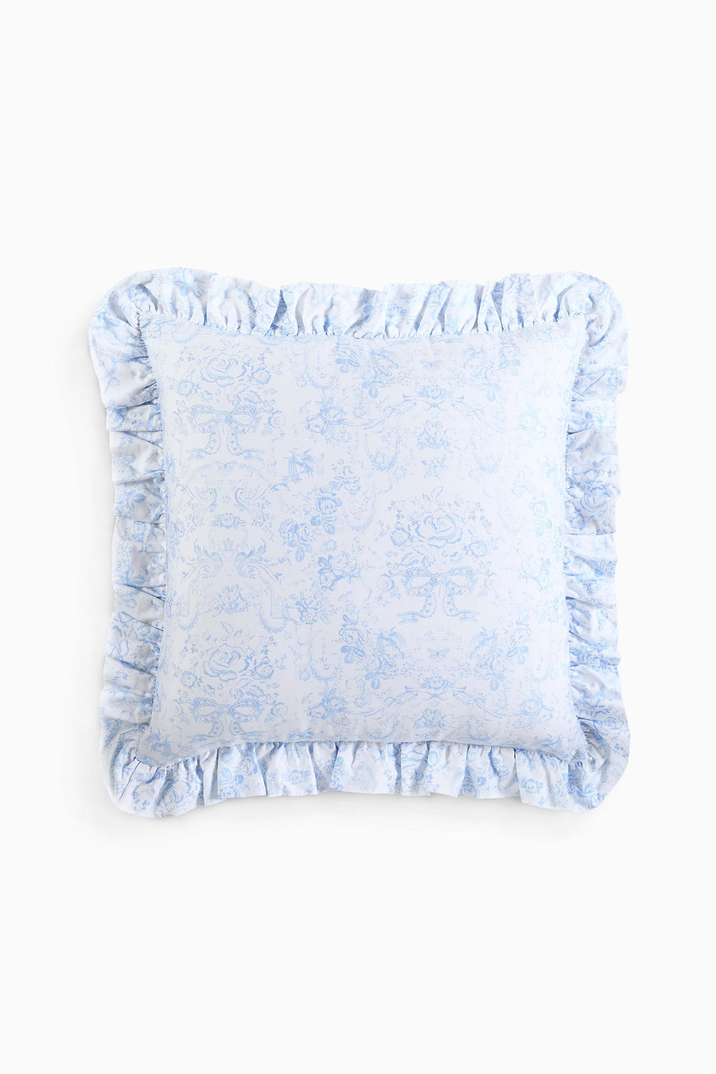 Ruffle Throw Pillow - NANTUCKET BLUE