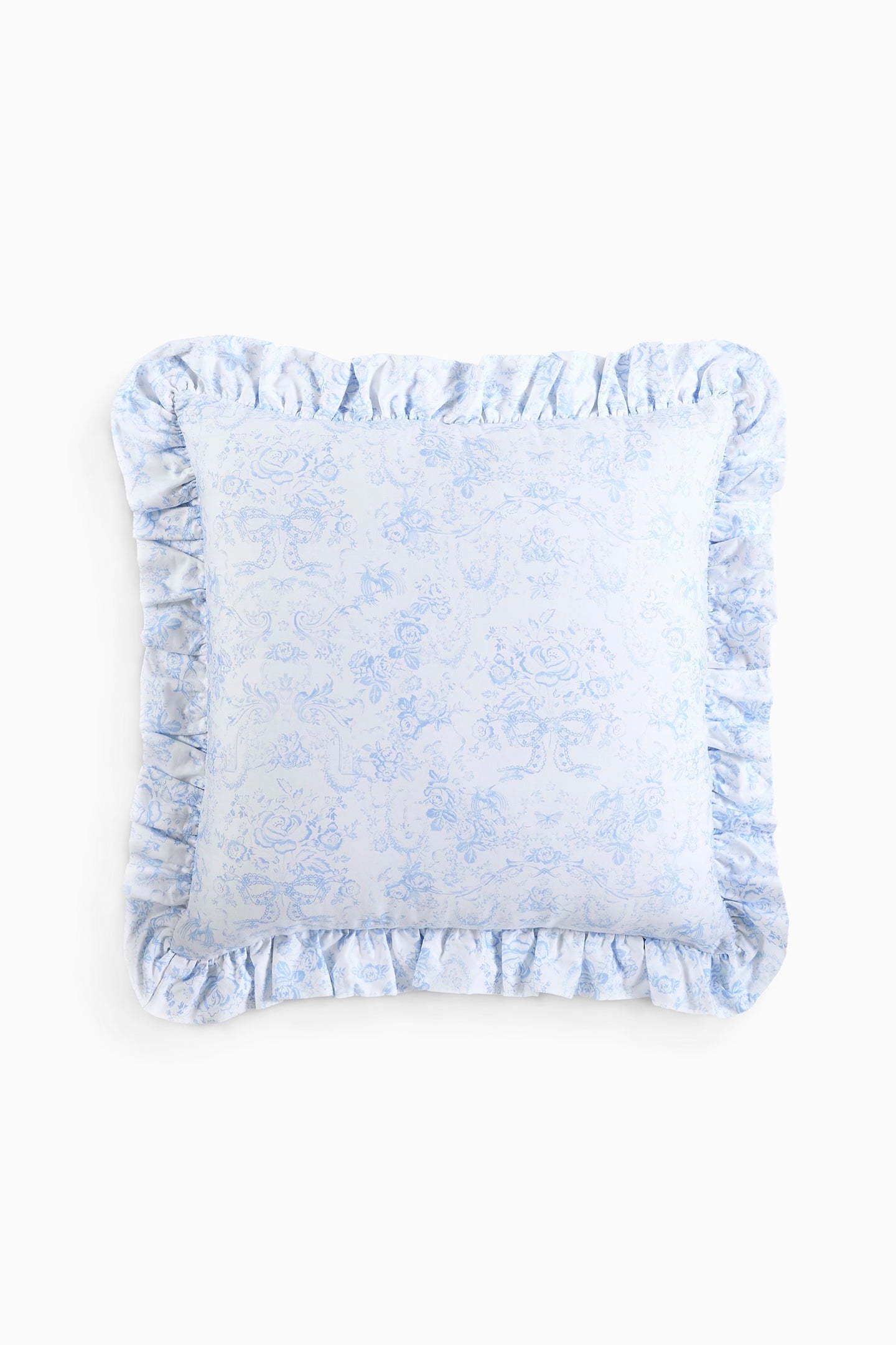 Ruffle Throw Pillow - NANTUCKET BLUE