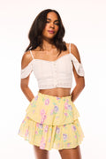 Ruffle Mini Upcycled Cotton Skirt
