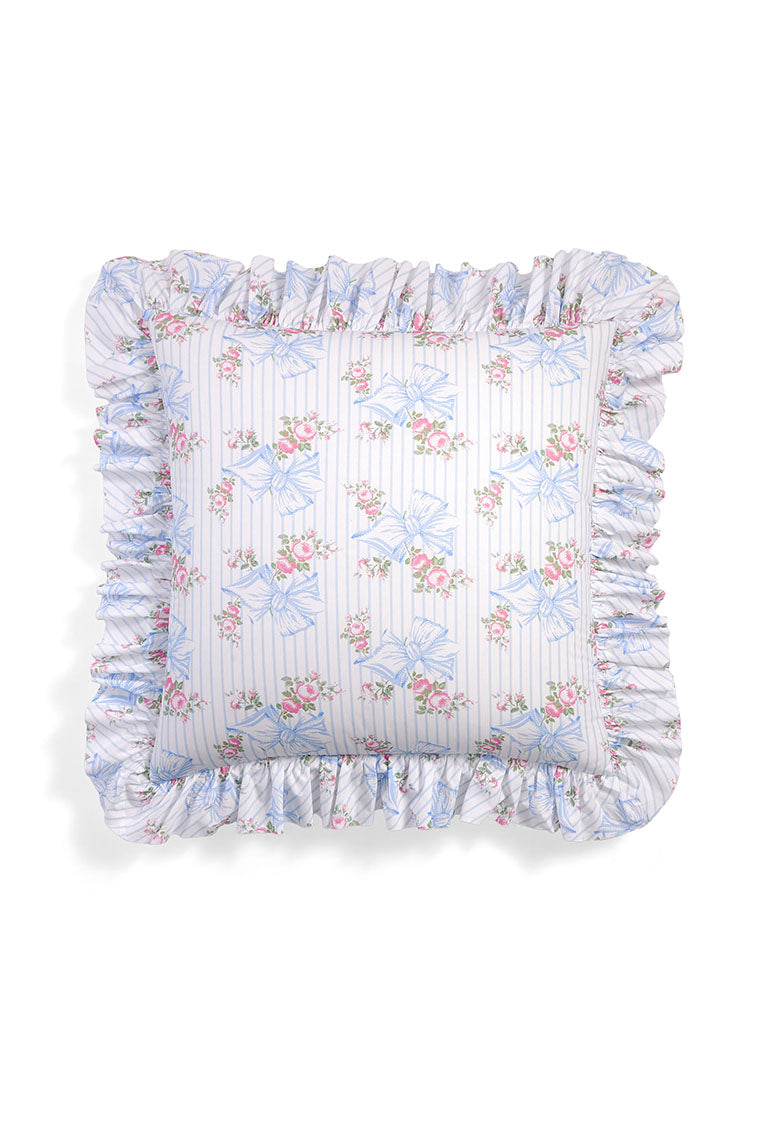 Ruffle Throw Pillow - PASTEL BLUE