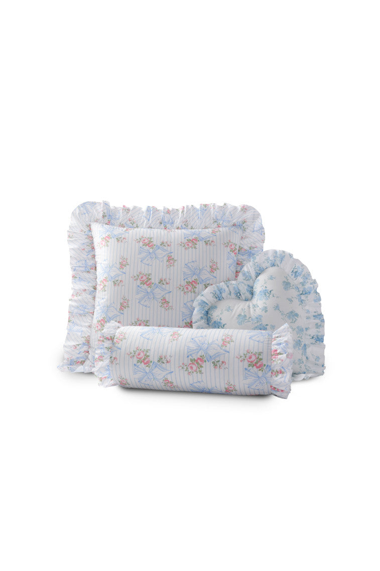 Ruffle Throw Pillow - PASTEL BLUE